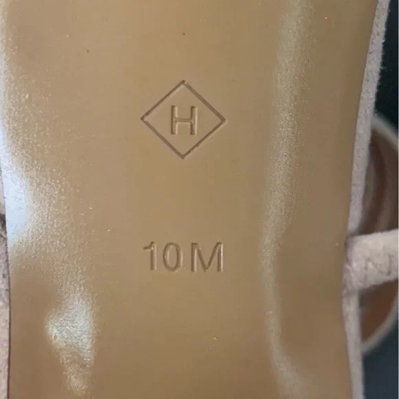 HALOGEN Block Heel Suede Zip Up Strappy Sandals Blush Tan Beige Summer Party - Picture 3 of 15